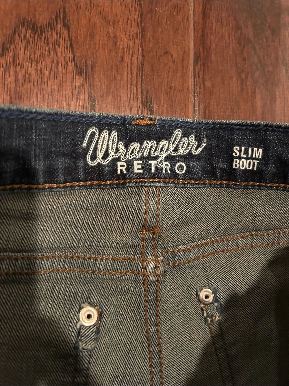 Wrangler Retro Slim Boot Dark Blue Jeans